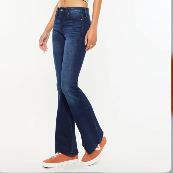 KanCan Petite Midrise Dark Blue Flare Jeans Size 7/27 - Picture 1 of 6